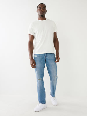 True Religion Geno Jeans Flap Inseam Rips Sandy Wash-True Religion