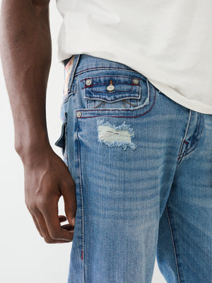 True Religion Geno Jeans Flap Inseam Rips Sandy Wash-True Religion