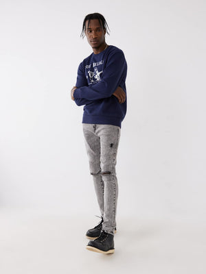 True Religion Jack Jeans No Flap Street Light With Rips-True Religion