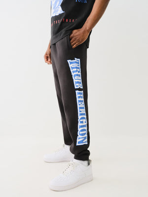 True Religion Raw Exaggerated Track Pants Icon Jet Black-True Religion