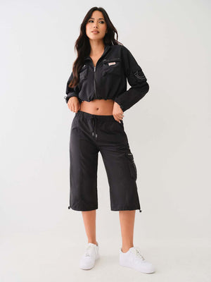 True Religion Pants Ladies Cropped Capri Black-True Religion