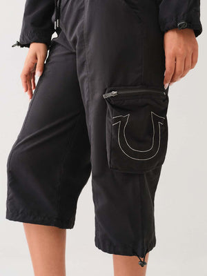 True Religion Pants Ladies Cropped Capri Black-True Religion