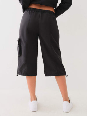 True Religion Pants Ladies Cropped Capri Black-True Religion