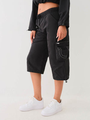 True Religion Pants Ladies Cropped Capri Black-True Religion