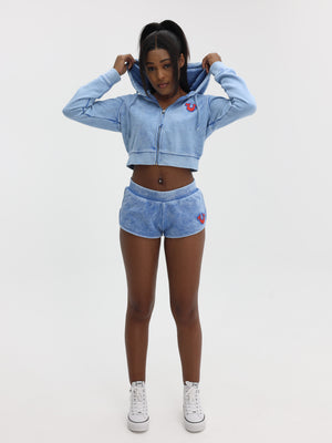 True Religion Wash Shrunken Zip Hoodie Big T Pacific Coast-True Religion