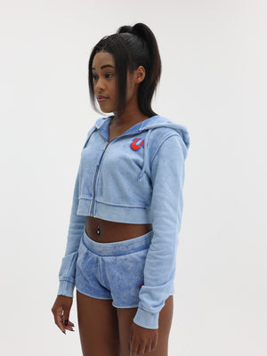 True Religion Wash Shrunken Zip Hoodie Big T Pacific Coast-True Religion