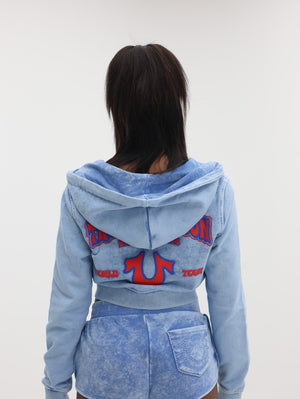 True Religion Wash Shrunken Zip Hoodie Big T Pacific Coast-True Religion