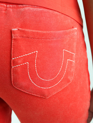 True Religion Washed Lr Paneled Flared Pants Flame Scarlet-True Religion