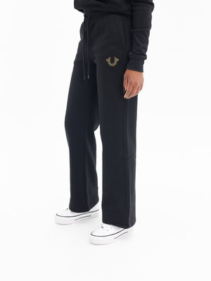 True Religion Crystal Hs Straight Leg Jet Black-True Religion