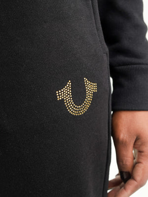 True Religion Crystal Hs Straight Leg Jet Black-True Religion