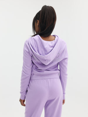 True Religion Arch Hs Glitter Zip Hoodie Lavendula-True Religion