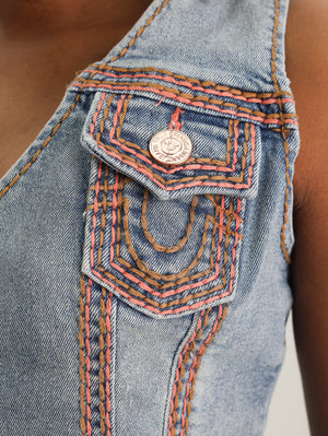 True Religion Denim Vest Super Qt Peak Spot-True Religion