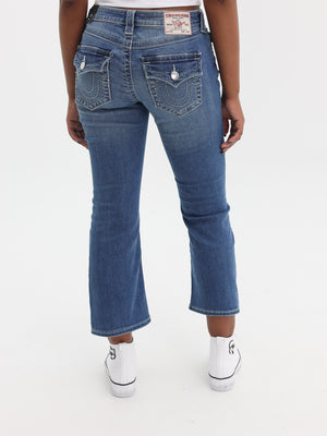 True Religion Mid Rise Kick Flare Flap Medium Wash 2-True Religion