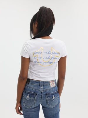 True Religion Diamond Hd Vneck Tee White-True Religion