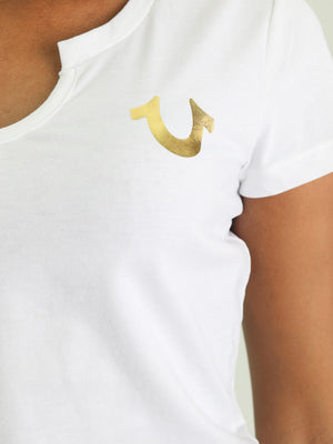 True Religion Diamond Hd Vneck Tee White-True Religion