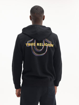 True Religion Multi Hs Zip Hoodie Oak Buff-True Religion