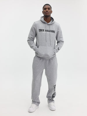 True Religion Arch Po Hoodie Heather Grey