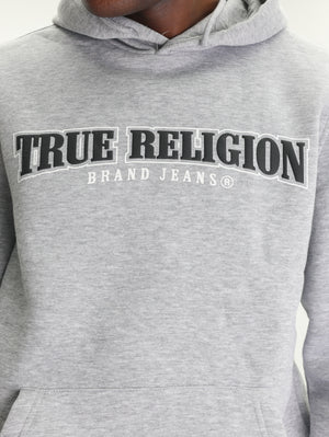 True Religion Arch Po Hoodie Heather Grey