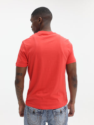 True Religion High Low Hd Tee Poppy Red-True Religion
