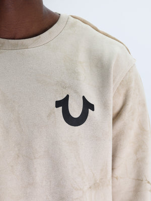 True Religion Debossed Rib Pullover Tapioca-True Religion