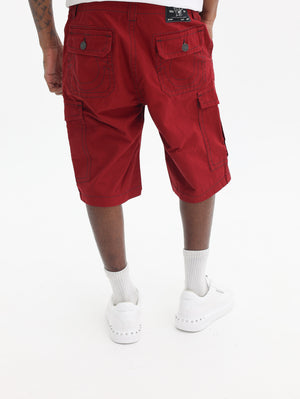 True Religion Ripstop Sn Cargo Flap Short Red Dahlia-True Religion