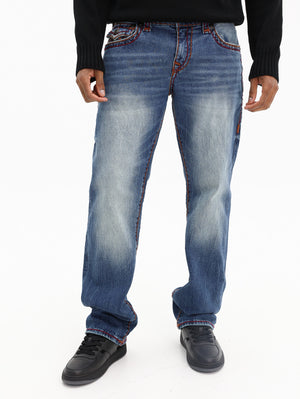 True Religion Jeans Ricky Flap Worn Trophy Medium Wash