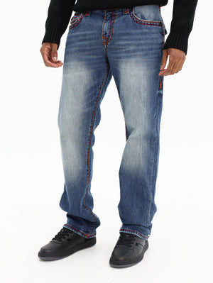 True Religion Jeans Ricky Flap Worn Trophy Medium Wash