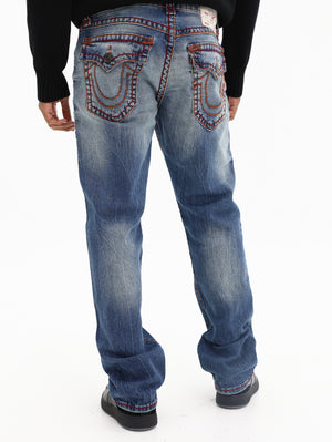 True Religion Jeans Ricky Flap Worn Trophy Medium Wash