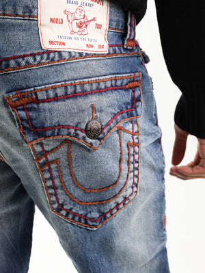 True Religion Jeans Ricky Flap Worn Trophy Medium Wash