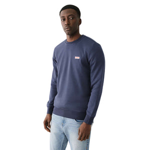 TRUE RELIGION OG LABEL CREW SWEATSHIRT DRESS BLUE-True Religion