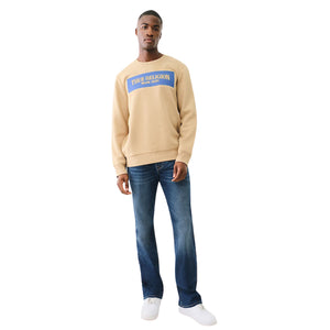 TRUE RELIGION EMBOSSED ARCH SWEATSHIRT TRAVERTINE-True Religion