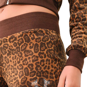 TRUE RELIGION LEOPARD VELOUR BOOTCUT PANTS LEOPARD PRINT-True Religion
