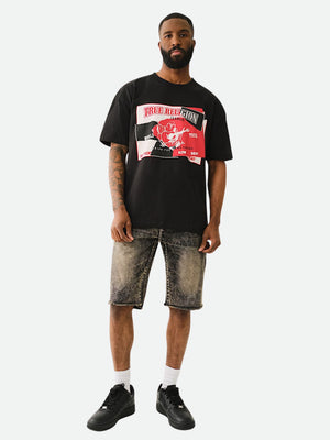 True Religion Ss Torn Srs Tee Jet Black