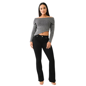 TRUE RELIGION HS LOGO OFF SHOULDER SWEATER WASHED BLACK-True Religion