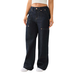 TRUE RELIGION JEAN CARPENTER BAGGY CARGO FLAP 2S BODY RINSE-True Religion