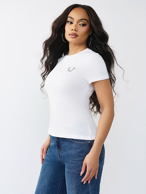True Religion T-Shirt True Classic Glitter White