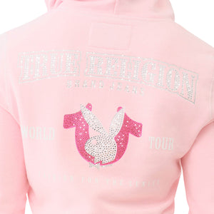 TRUE RELIGION TRXPB CRYSTAL SHRUNKEN HOODIE ORCHID PINK-True Religion