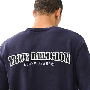TRUE RELIGION SWEATERS SRS CREWNECK SWEATER DRESS BLUE-True Religion