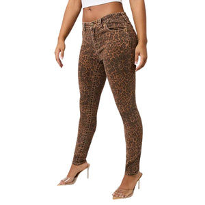 TRUE RELIGION BIG T MID RISE JENNIE SKINNY LEOPARD PRINT-True Religion
