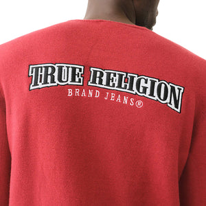 TRUE RELIGION SWEATERS SRS CREWNECK SWEATER RED DAHLIA-True Religion