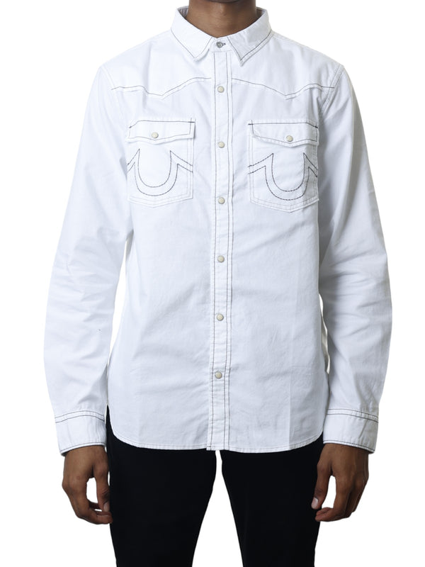 True Religion Big T Shirt Western Optic White