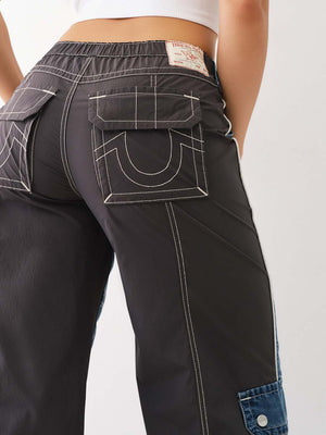 True Religion Baggy Cargo Pants Ladies Medium Wash-True Religion