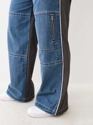 True Religion Baggy Cargo Pants Ladies Medium Wash-True Religion