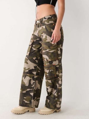 True Religion Jessie Cargo Pants Ladies Baggy Camo-True Religion