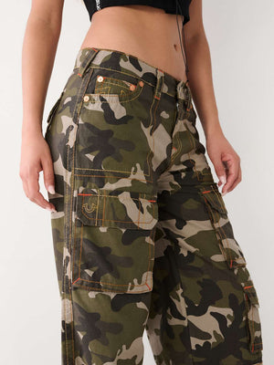 True Religion Jessie Cargo Pants Ladies Baggy Camo-True Religion