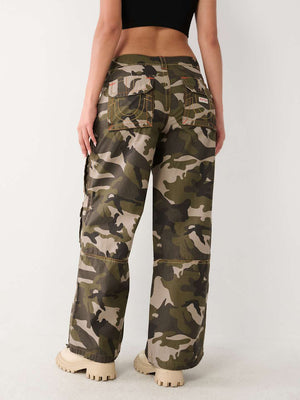 True Religion Jessie Cargo Pants Ladies Baggy Camo-True Religion