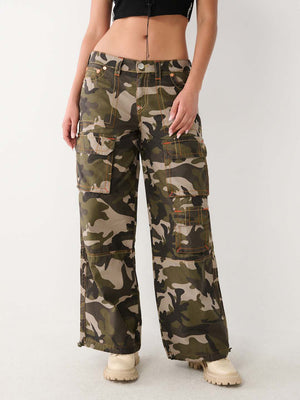 True Religion Jessie Cargo Pants Ladies Baggy Camo-True Religion