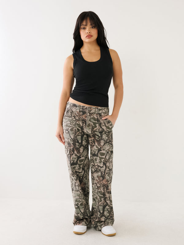 True Religion Bobbi Cargo Pants Ladies Baggy Hunting Camo