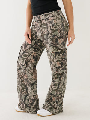 True Religion Bobbi Cargo Pants Ladies Baggy Hunting Camo-True Religion