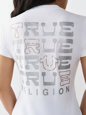 True Religion T-Shirt True Classic Glitter White